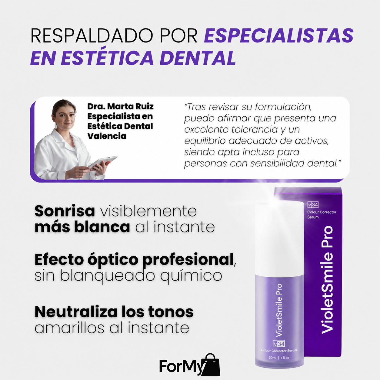 VioletSmile Pro - Sonrisa más blanca y luminosa al instante